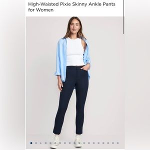 Navy High-rise Pixie Skinny Ankle Pants (Old Navy)